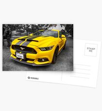 Yellow Ford Mustang Postcards