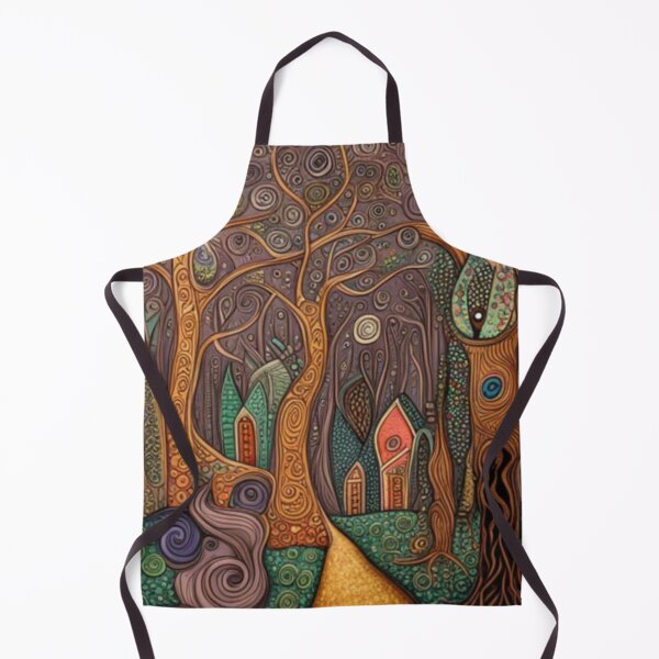 Item preview, Abstract Fairytale Folk Art Woodland Cottages designed and sold by EpicFoxArt.