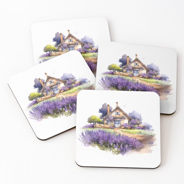 Item preview, Lavender Field Cottage Clipart, Purple Hideaway, Serene Cottage, Aromatic Bliss, Lavender Haven, Countryside Charm, Floral Retreat designed and sold by CoolorPainting.