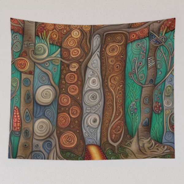 Item preview, Abstract Fairytale Folk Art Woodland Pathway designed and sold by EpicFoxArt.