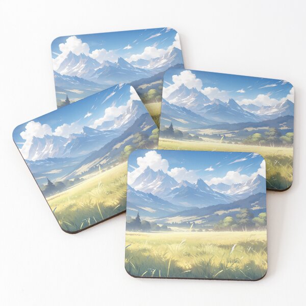 Item preview, Anime Mountain Landscape: Serene Brushstroke Fields in Romantic Realism designed and sold by Wylveragon.