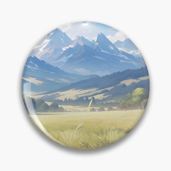 Item preview, Anime Mountain Landscape: Serene Brushstroke Fields in Romantic Realism designed and sold by Wylveragon.