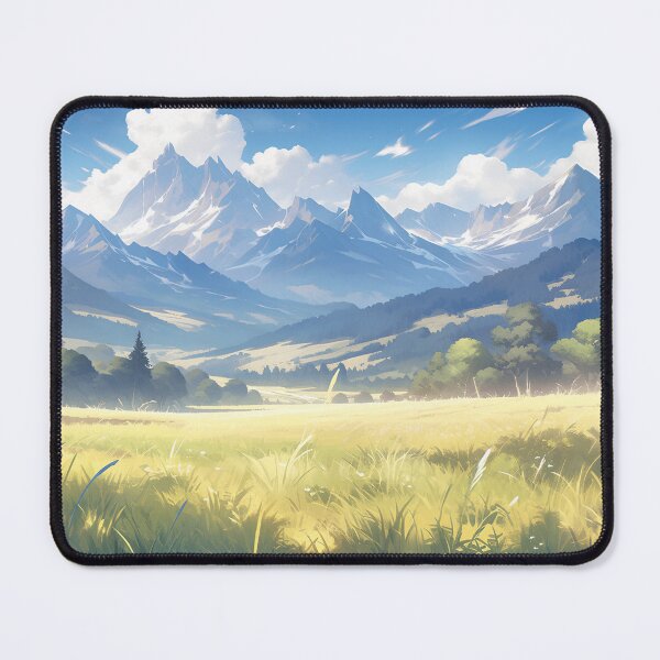 Item preview, Anime Mountain Landscape: Serene Brushstroke Fields in Romantic Realism designed and sold by Wylveragon.