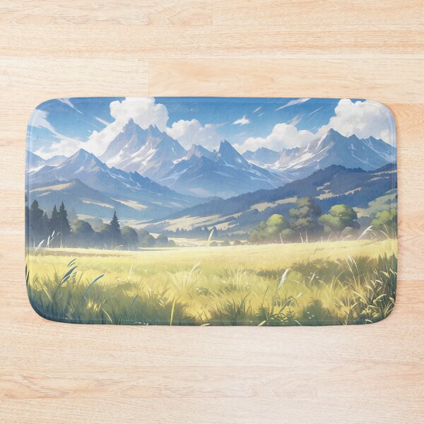 Item preview, Anime Mountain Landscape: Serene Brushstroke Fields in Romantic Realism designed and sold by Wylveragon.