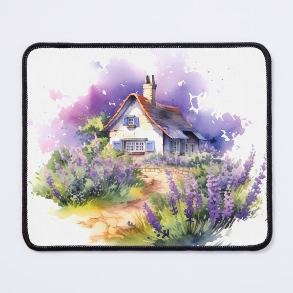 Item preview, Lavender Field Cottage Clipart, Purple Hideaway, Serene Cottage, Aromatic Bliss, Lavender Haven, Countryside Charm, Floral Retreat designed and sold by CoolorPainting.