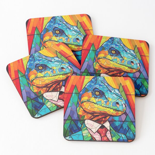 Item preview, Stained Glass Dinosaur Character: A Colourful Creature designed and sold by Dotty-Designs.