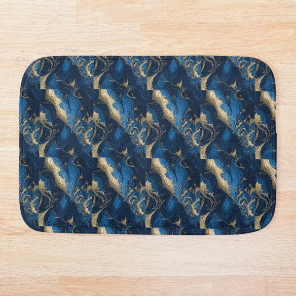 Item preview, Seamless Pattern Blue & Gold Ocean waves designed and sold by CASUALURBAN.