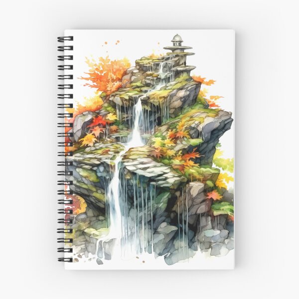 Item preview, Serene Waterfall Clipart, Cascading Beauty, Peaceful Flow, Tranquil Falls, Water's Harmony, Natural Serenity, Scenic Cascade designed and sold by CoolorPainting.