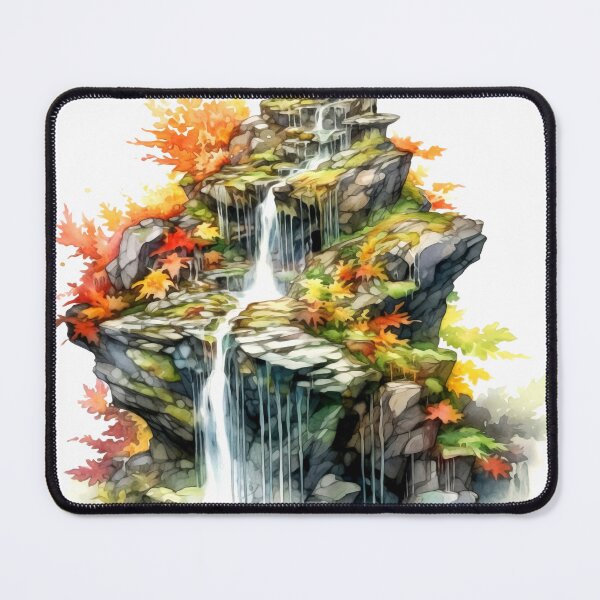 Item preview, Serene Waterfall Clipart, Cascading Beauty, Peaceful Flow, Tranquil Falls, Water's Harmony, Natural Serenity, Scenic Cascade designed and sold by CoolorPainting.