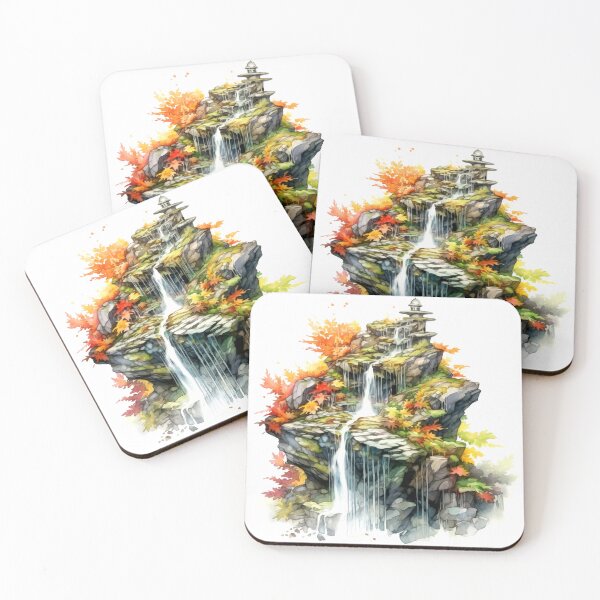Item preview, Serene Waterfall Clipart, Cascading Beauty, Peaceful Flow, Tranquil Falls, Water's Harmony, Natural Serenity, Scenic Cascade designed and sold by CoolorPainting.
