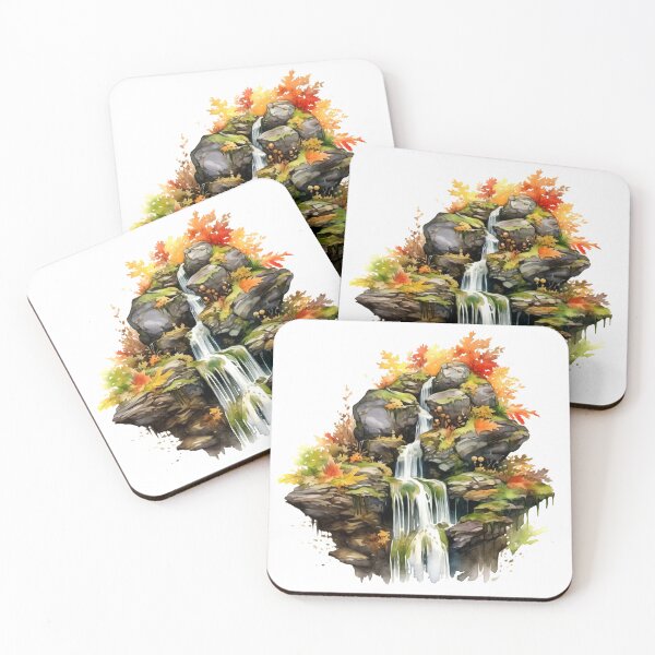 Item preview, Serene Waterfall Clipart, Cascading Beauty, Peaceful Flow, Tranquil Falls, Water's Harmony, Natural Serenity, Scenic Cascade designed and sold by CoolorPainting.