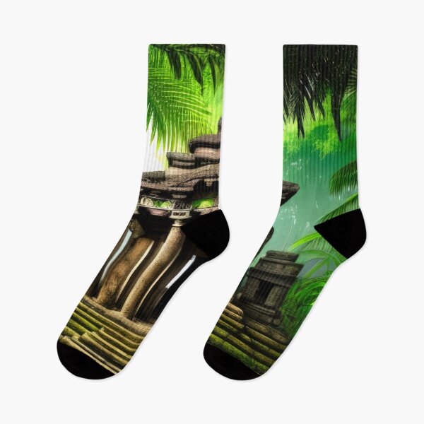 Item preview, Ancient Aztec Temple in the Middle of Jungle, Rain Forest with Palm Trees designed and sold by SunnyMcKenzie.