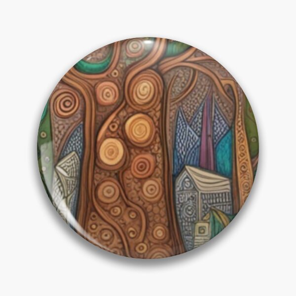 Item preview, Abstract Fairytale Folk Art Village Tree designed and sold by EpicFoxArt.