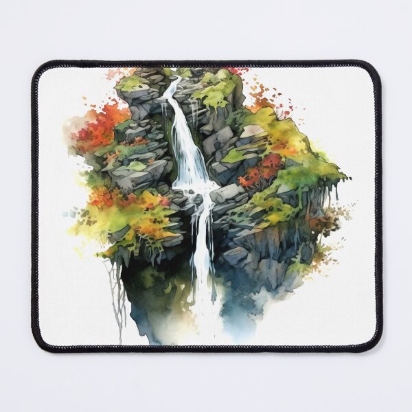 Item preview, Serene Waterfall Clipart, Cascading Beauty, Peaceful Flow, Tranquil Falls, Water's Harmony, Natural Serenity, Scenic Cascade designed and sold by CoolorPainting.