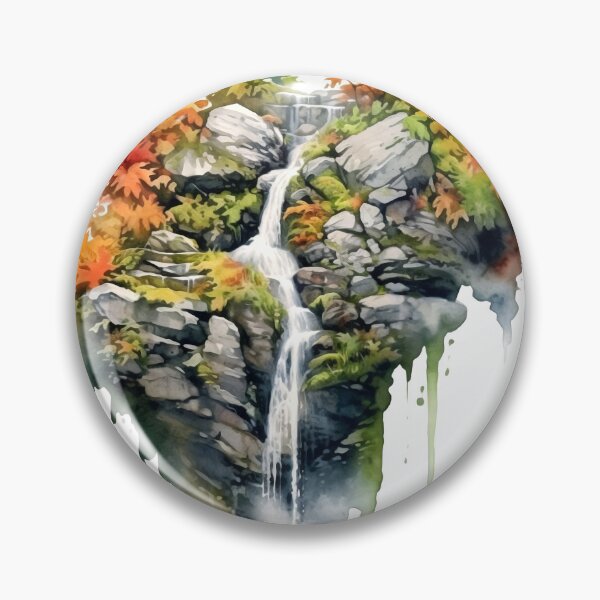 Item preview, Serene Waterfall Clipart, Cascading Beauty, Peaceful Flow, Tranquil Falls, Water's Harmony, Natural Serenity, Scenic Cascade designed and sold by CoolorPainting.