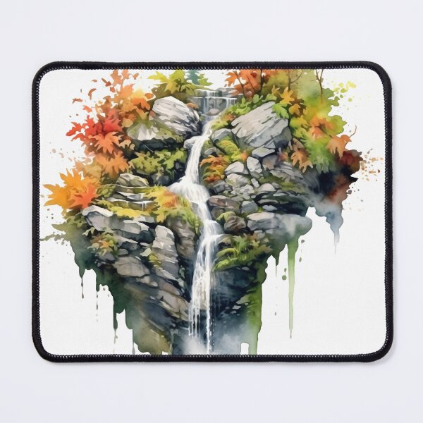 Item preview, Serene Waterfall Clipart, Cascading Beauty, Peaceful Flow, Tranquil Falls, Water's Harmony, Natural Serenity, Scenic Cascade designed and sold by CoolorPainting.