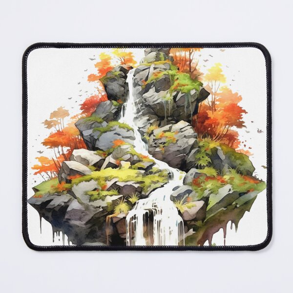 Item preview, Serene Waterfall Clipart, Cascading Beauty, Peaceful Flow, Tranquil Falls, Water's Harmony, Natural Serenity, Scenic Cascade designed and sold by CoolorPainting.