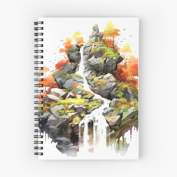 Item preview, Serene Waterfall Clipart, Cascading Beauty, Peaceful Flow, Tranquil Falls, Water's Harmony, Natural Serenity, Scenic Cascade designed and sold by CoolorPainting.
