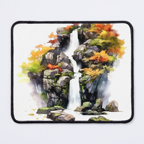 Item preview, Serene Waterfall Clipart, Cascading Beauty, Peaceful Flow, Tranquil Falls, Water's Harmony, Natural Serenity, Scenic Cascade designed and sold by CoolorPainting.