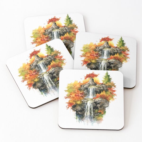 Item preview, Serene Waterfall Clipart, Cascading Beauty, Peaceful Flow, Tranquil Falls, Water's Harmony, Natural Serenity, Scenic Cascade designed and sold by CoolorPainting.