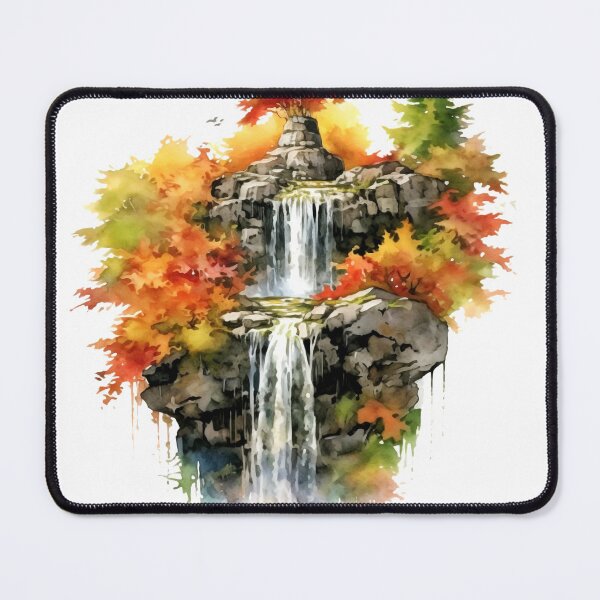 Item preview, Serene Waterfall Clipart, Cascading Beauty, Peaceful Flow, Tranquil Falls, Water's Harmony, Natural Serenity, Scenic Cascade designed and sold by CoolorPainting.