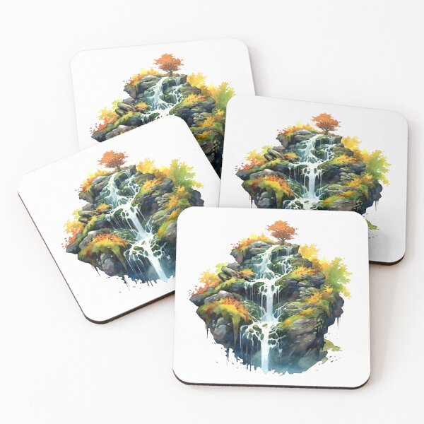 Item preview, Serene Waterfall Clipart, Cascading Beauty, Peaceful Flow, Tranquil Falls, Water's Harmony, Natural Serenity, Scenic Cascade designed and sold by CoolorPainting.