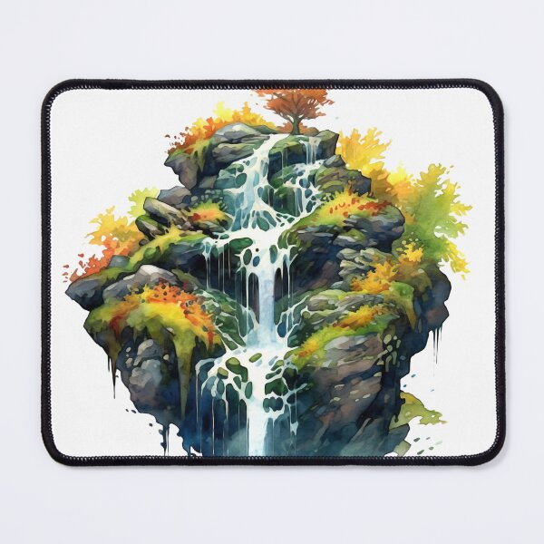 Item preview, Serene Waterfall Clipart, Cascading Beauty, Peaceful Flow, Tranquil Falls, Water's Harmony, Natural Serenity, Scenic Cascade designed and sold by CoolorPainting.