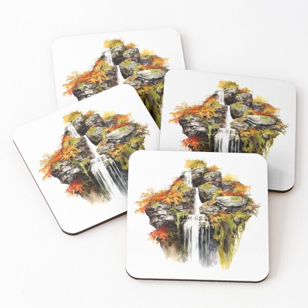 Item preview, Serene Waterfall Clipart, Cascading Beauty, Peaceful Flow, Tranquil Falls, Water's Harmony, Natural Serenity, Scenic Cascade designed and sold by CoolorPainting.