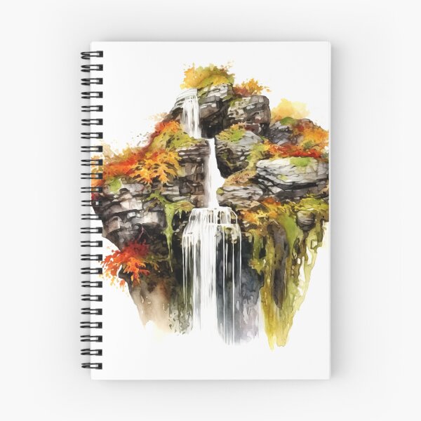 Item preview, Serene Waterfall Clipart, Cascading Beauty, Peaceful Flow, Tranquil Falls, Water's Harmony, Natural Serenity, Scenic Cascade designed and sold by CoolorPainting.