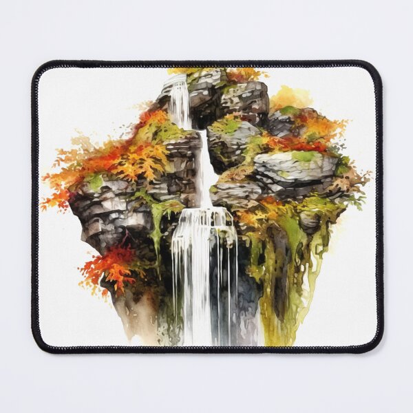 Item preview, Serene Waterfall Clipart, Cascading Beauty, Peaceful Flow, Tranquil Falls, Water's Harmony, Natural Serenity, Scenic Cascade designed and sold by CoolorPainting.