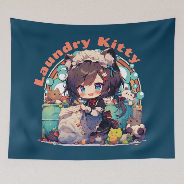 Item preview, Laundry Kitty designed and sold by Chibi Cat Art Corner.