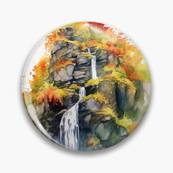 Item preview, Serene Waterfall Clipart, Cascading Beauty, Peaceful Flow, Tranquil Falls, Water's Harmony, Natural Serenity, Scenic Cascade designed and sold by CoolorPainting.
