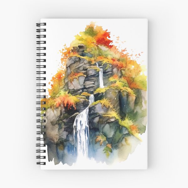 Item preview, Serene Waterfall Clipart, Cascading Beauty, Peaceful Flow, Tranquil Falls, Water's Harmony, Natural Serenity, Scenic Cascade designed and sold by CoolorPainting.