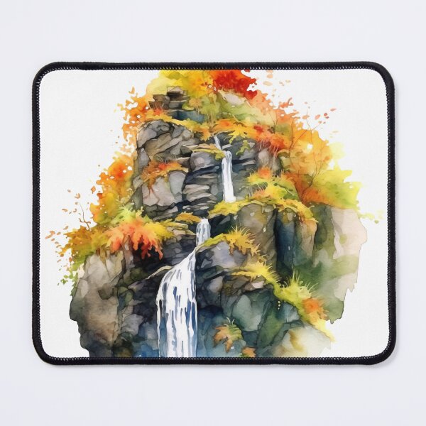 Item preview, Serene Waterfall Clipart, Cascading Beauty, Peaceful Flow, Tranquil Falls, Water's Harmony, Natural Serenity, Scenic Cascade designed and sold by CoolorPainting.