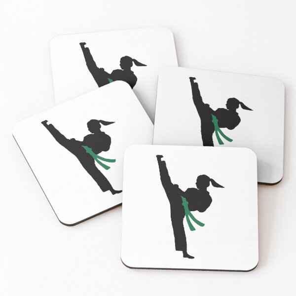 Item preview, Karate Tae Kwon Do Girl Green Belt Kicking designed and sold by Polishthestone.