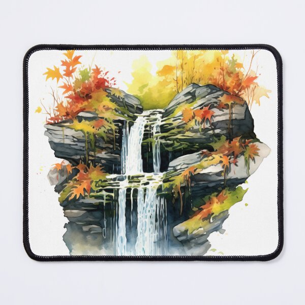 Item preview, Serene Waterfall Clipart, Cascading Beauty, Peaceful Flow, Tranquil Falls, Water's Harmony, Natural Serenity, Scenic Cascade designed and sold by CoolorPainting.