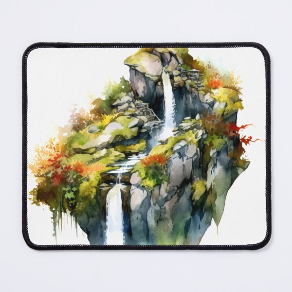 Item preview, Serene Waterfall Clipart, Cascading Beauty, Peaceful Flow, Tranquil Falls, Water's Harmony, Natural Serenity, Scenic Cascade designed and sold by CoolorPainting.