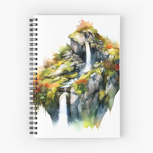 Item preview, Serene Waterfall Clipart, Cascading Beauty, Peaceful Flow, Tranquil Falls, Water's Harmony, Natural Serenity, Scenic Cascade designed and sold by CoolorPainting.