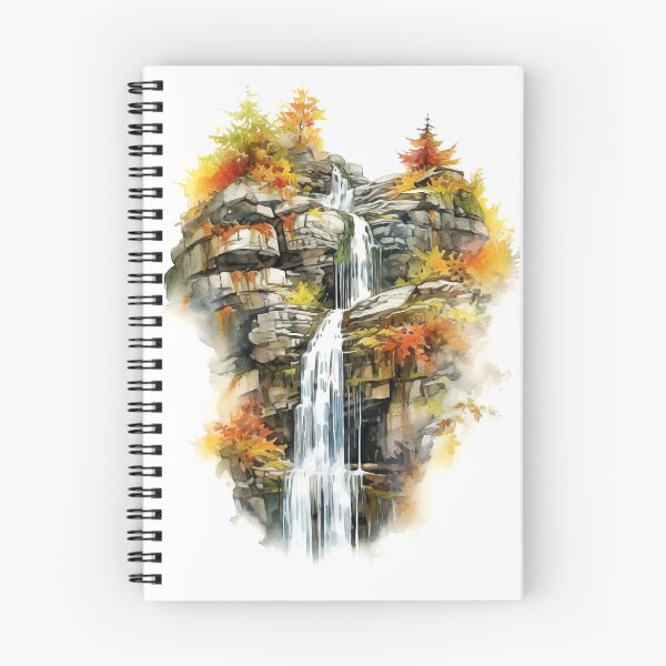Item preview, Serene Waterfall Clipart, Cascading Beauty, Peaceful Flow, Tranquil Falls, Water's Harmony, Natural Serenity, Scenic Cascade designed and sold by CoolorPainting.