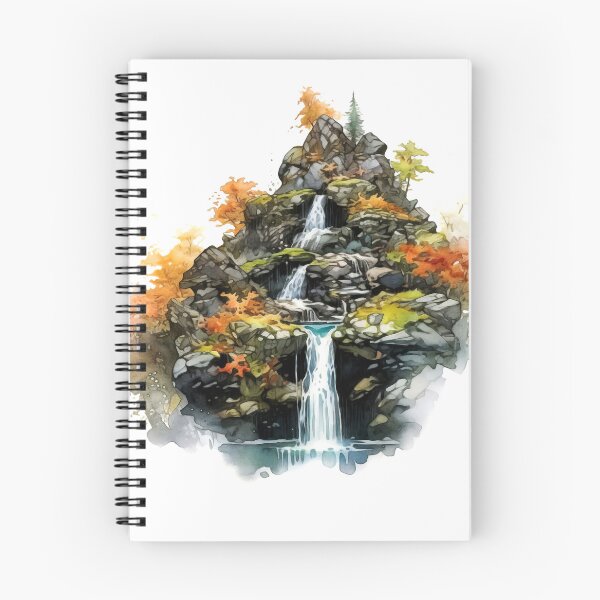 Item preview, Serene Waterfall Clipart, Cascading Beauty, Peaceful Flow, Tranquil Falls, Water's Harmony, Natural Serenity, Scenic Cascade designed and sold by CoolorPainting.