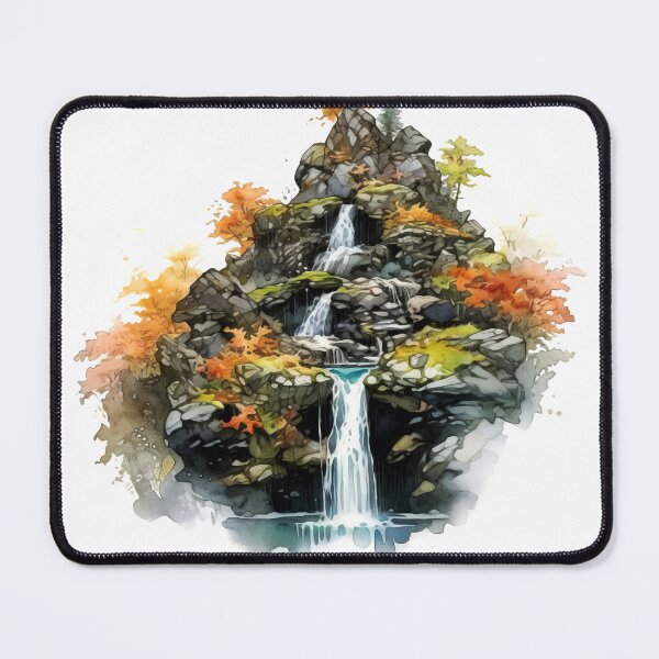 Item preview, Serene Waterfall Clipart, Cascading Beauty, Peaceful Flow, Tranquil Falls, Water's Harmony, Natural Serenity, Scenic Cascade designed and sold by CoolorPainting.