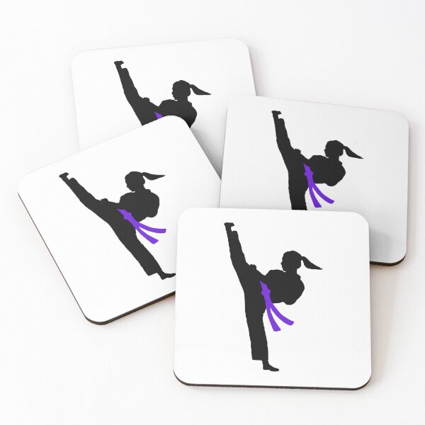 Item preview, Karate Tae Kwon Do Girl Purple Belt Kicking designed and sold by Polishthestone.