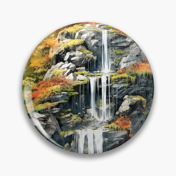 Item preview, Serene Waterfall Clipart, Cascading Beauty, Peaceful Flow, Tranquil Falls, Water's Harmony, Natural Serenity, Scenic Cascade designed and sold by CoolorPainting.