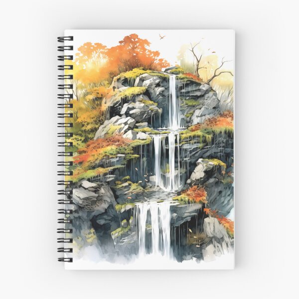 Item preview, Serene Waterfall Clipart, Cascading Beauty, Peaceful Flow, Tranquil Falls, Water's Harmony, Natural Serenity, Scenic Cascade designed and sold by CoolorPainting.