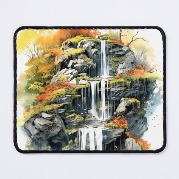 Item preview, Serene Waterfall Clipart, Cascading Beauty, Peaceful Flow, Tranquil Falls, Water's Harmony, Natural Serenity, Scenic Cascade designed and sold by CoolorPainting.