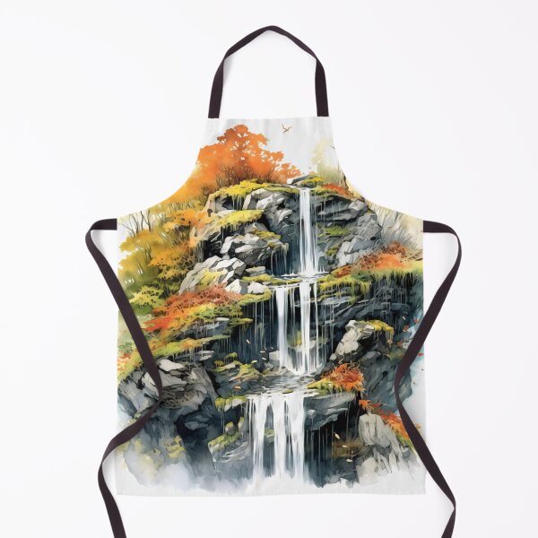 Item preview, Serene Waterfall Clipart, Cascading Beauty, Peaceful Flow, Tranquil Falls, Water's Harmony, Natural Serenity, Scenic Cascade designed and sold by CoolorPainting.