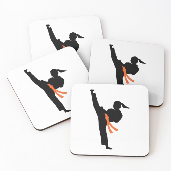 Item preview, Karate Tae Kwon Do Girl Orange Belt Kicking designed and sold by Polishthestone.