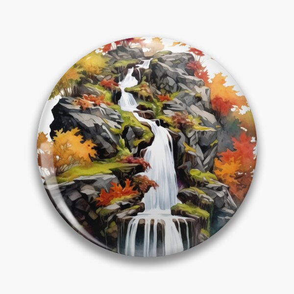 Item preview, Serene Waterfall Clipart, Cascading Beauty, Peaceful Flow, Tranquil Falls, Water's Harmony, Natural Serenity, Scenic Cascade designed and sold by CoolorPainting.