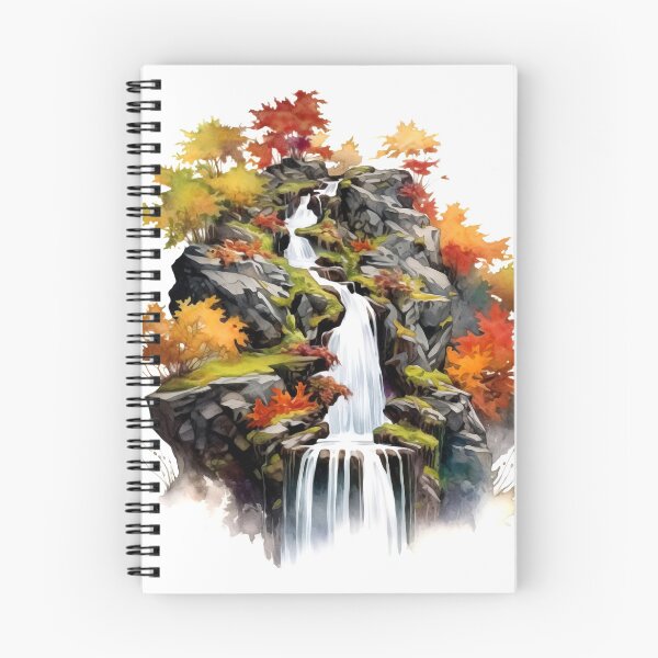 Item preview, Serene Waterfall Clipart, Cascading Beauty, Peaceful Flow, Tranquil Falls, Water's Harmony, Natural Serenity, Scenic Cascade designed and sold by CoolorPainting.