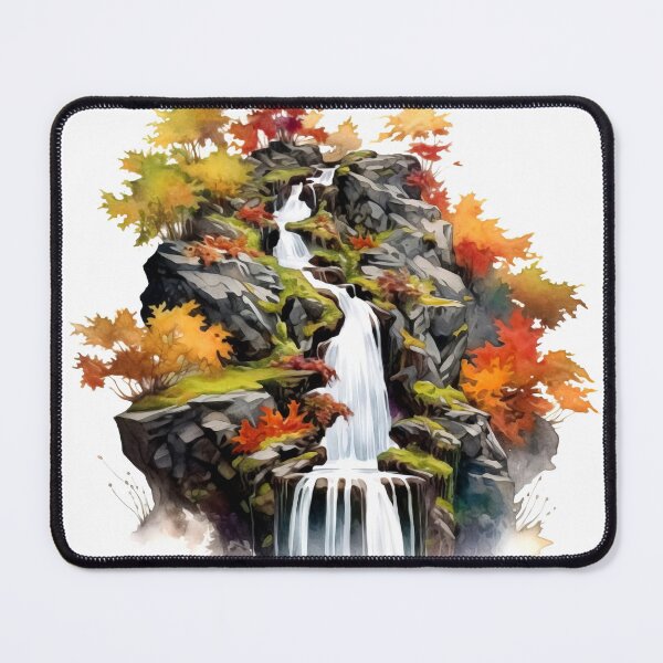 Item preview, Serene Waterfall Clipart, Cascading Beauty, Peaceful Flow, Tranquil Falls, Water's Harmony, Natural Serenity, Scenic Cascade designed and sold by CoolorPainting.